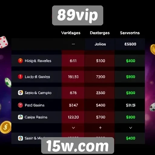 Comparativo entre 89vip e outros sites de jogos